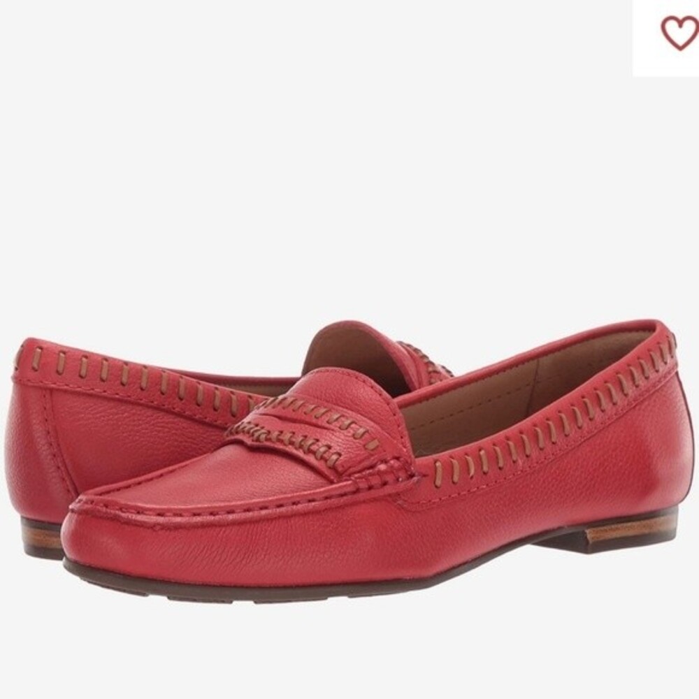 Driver Club USA Nubuck Leather Maple Ave Loafer in Red Grainy 9